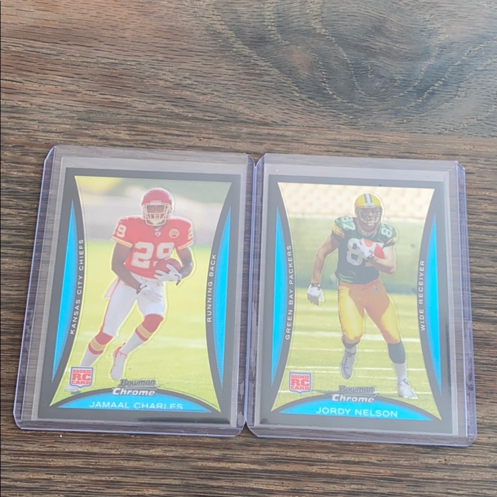 Jordy Nelson + Jamaal Charles Chrome Rookie Cards